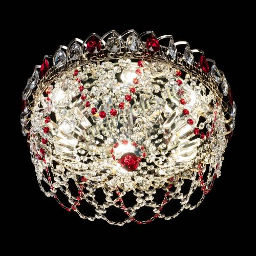 Люстра Хрустальный Каскад Ажур красный в Подольске Гусь Хрустальный