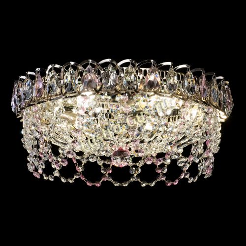 Люстра Хрустальный Каскад Ажур розовый в Подольске Гусь Хрустальный