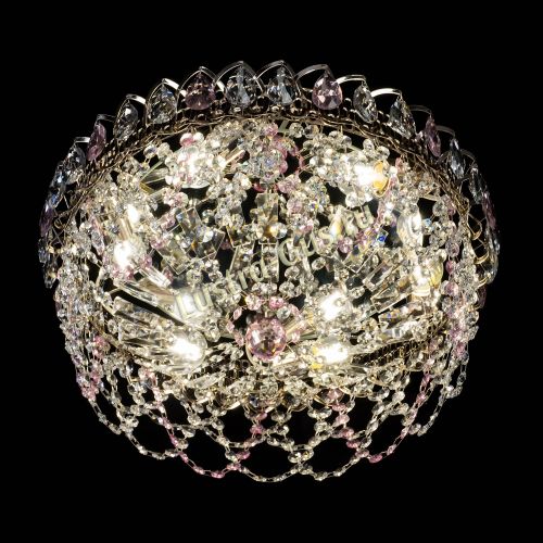 Люстра Хрустальный Каскад Ажур розовый в Подольске Гусь Хрустальный
