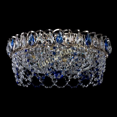 Люстра Хрустальный Каскад Ажур синий в Подольске Гусь Хрустальный