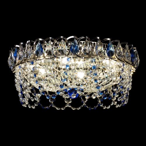 Люстра Хрустальный Каскад Ажур синий в Подольске Гусь Хрустальный