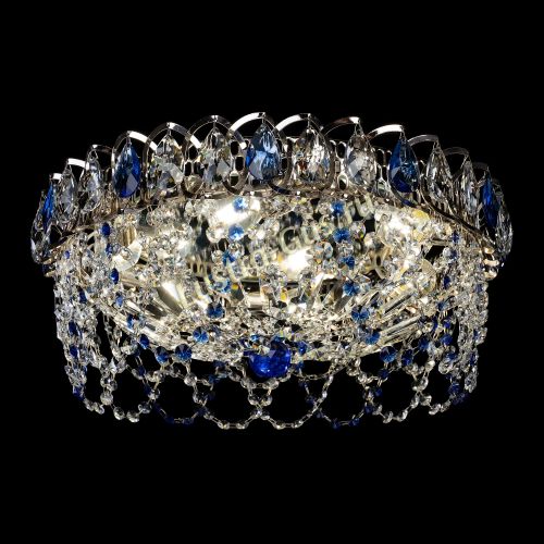 Люстра Хрустальный Каскад Ажур синий в Подольске Гусь Хрустальный