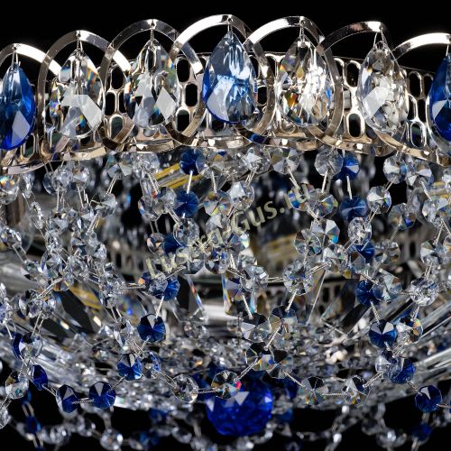 Люстра Хрустальный Каскад Ажур синий в Подольске Гусь Хрустальный