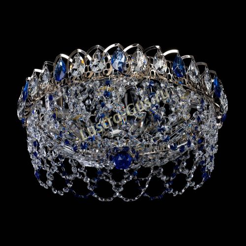 Люстра Хрустальный Каскад Ажур синий в Подольске Гусь Хрустальный