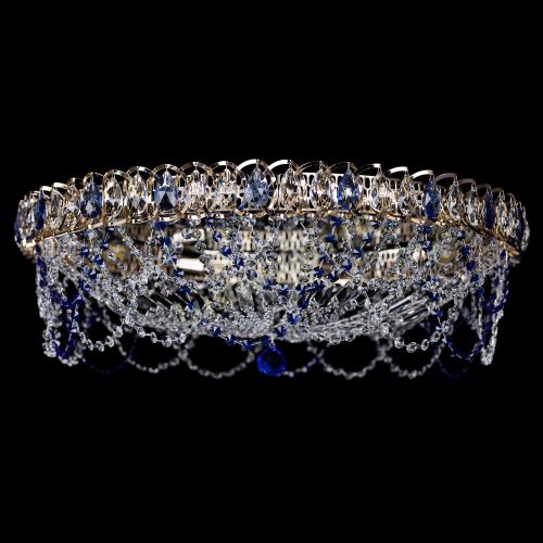 Люстра Каскад Ажур 700 мм синий в Подольске Гусь Хрустальный