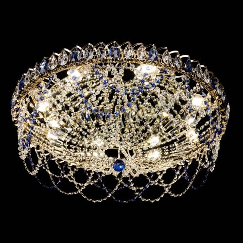 Люстра Каскад Ажур 700 мм синий в Подольске Гусь Хрустальный