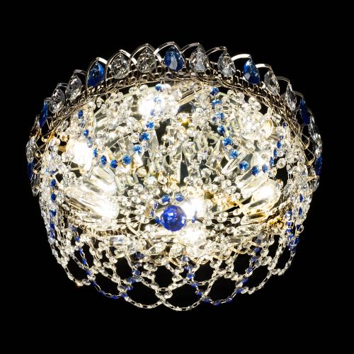 Люстра Хрустальный Каскад Ажур синий в Подольске Гусь Хрустальный