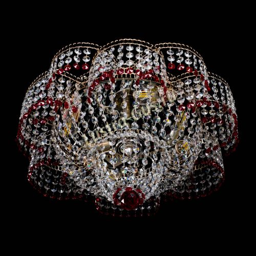 Люстра Камелия №1 красная в Подольске Гусь Хрустальный