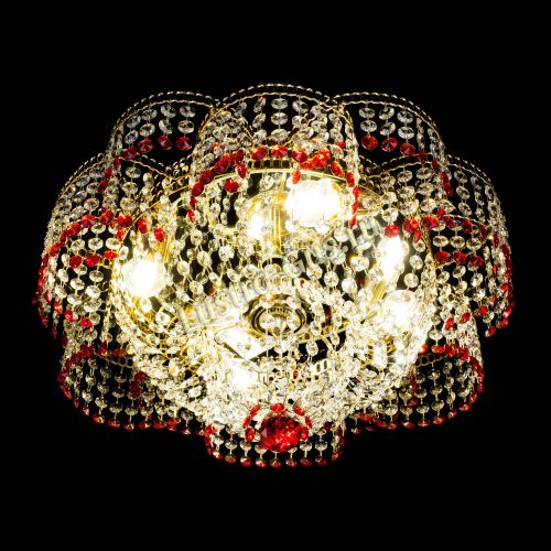 Люстра Камелия №1 красная в Подольске Гусь Хрустальный