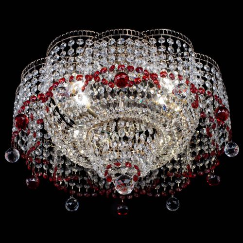 Люстра Камелия №4 красная в Подольске Гусь Хрустальный