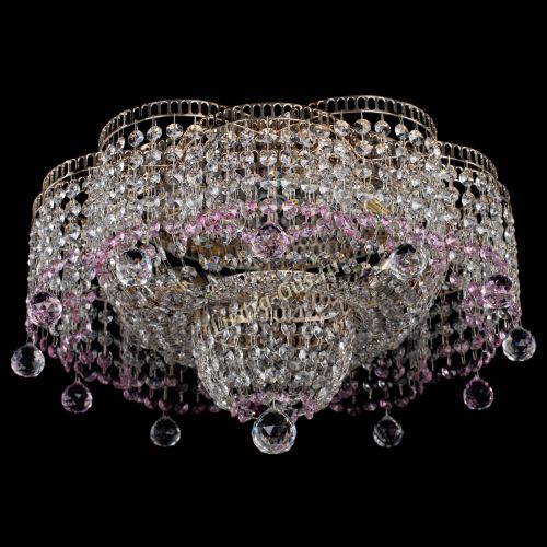 Люстра Камелия №4 розовая в Подольске Гусь Хрустальный
