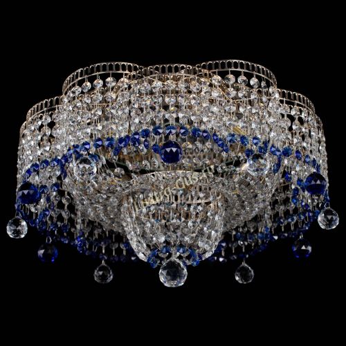 Люстра Камелия №4 синяя в Подольске Гусь Хрустальный