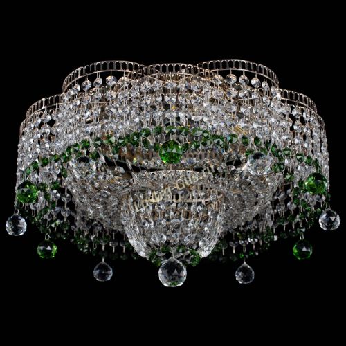 Люстра Камелия №4 зеленая в Подольске Гусь Хрустальный
