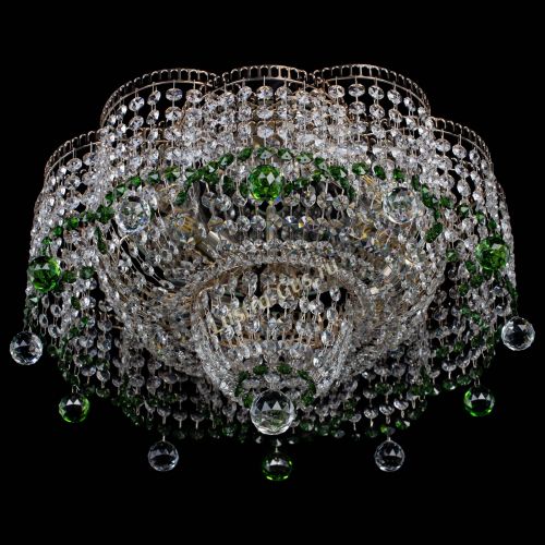 Люстра Камелия №4 зеленая в Подольске Гусь Хрустальный