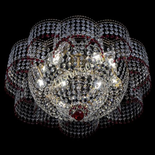 Люстра Камелия №1 красная в Подольске Гусь Хрустальный
