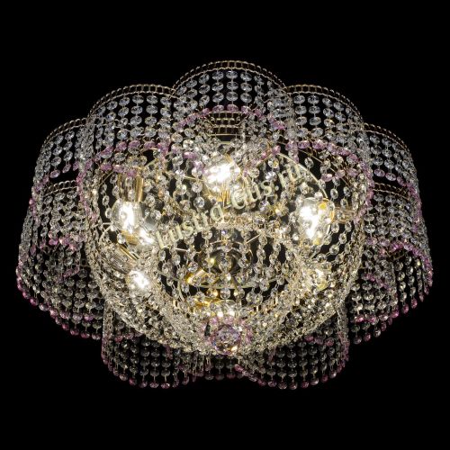 Люстра Камелия №1 розовая в Подольске Гусь Хрустальный