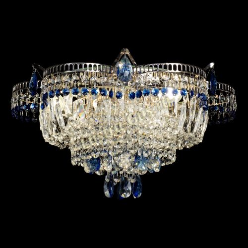 Люстра Камея №1 - 3 лампы синяя в Подольске Гусь Хрустальный