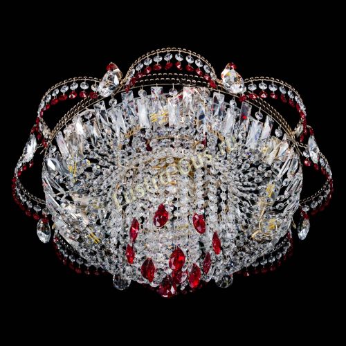 Люстра Камея №1 красная в Подольске Гусь Хрустальный