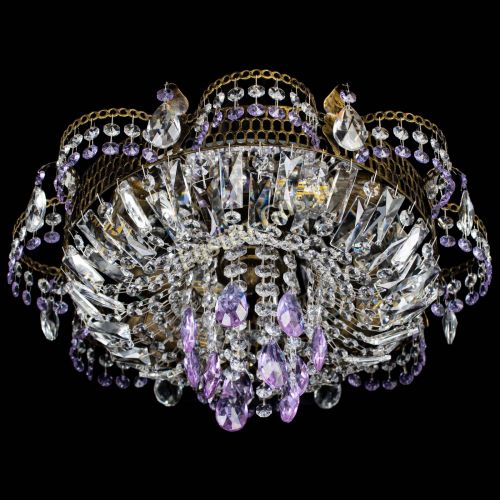 Люстра Камея №4 под бронзу фиолетовая в Подольске Гусь Хрустальный