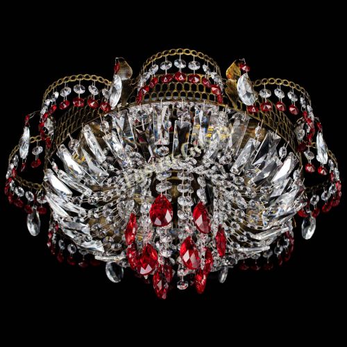 Люстра Камея №4 под бронзу красная в Подольске Гусь Хрустальный