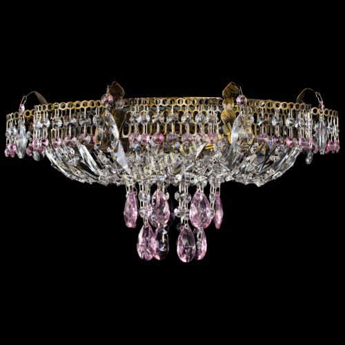 Люстра Камея №4 под бронзу розовая в Подольске Гусь Хрустальный