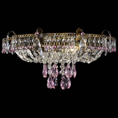 Люстра Камея №4 под бронзу розовая в Подольске Гусь Хрустальный