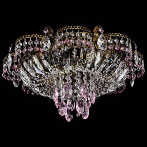 Люстра Камея №4 под бронзу розовая в Подольске Гусь Хрустальный
