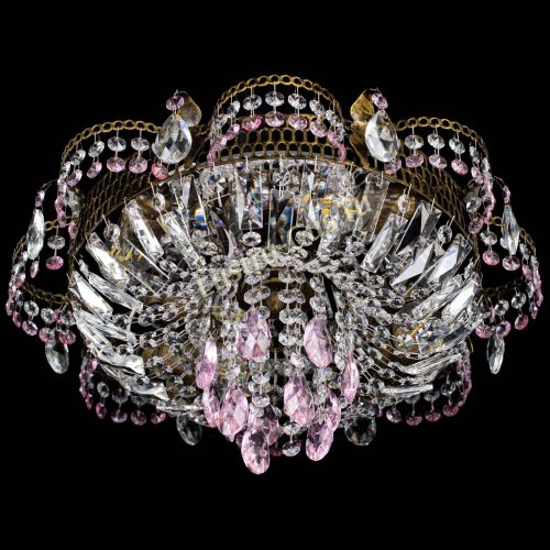 Люстра Камея №4 под бронзу розовая в Подольске Гусь Хрустальный