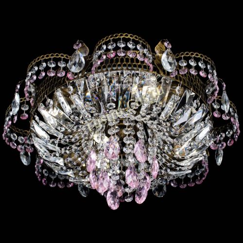 Люстра Камея №4 под бронзу розовая в Подольске Гусь Хрустальный