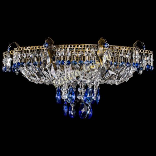 Люстра Камея №4 под бронзу синяя в Подольске Гусь Хрустальный