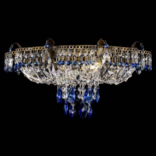 Люстра Камея №4 под бронзу синяя в Подольске Гусь Хрустальный