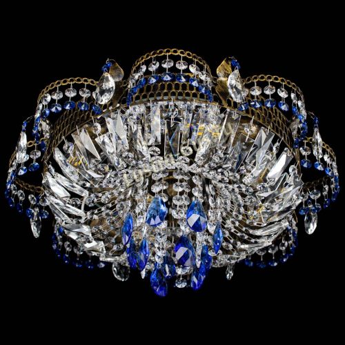 Люстра Камея №4 под бронзу синяя в Подольске Гусь Хрустальный