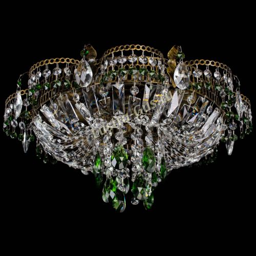 Люстра Камея №4 под бронзу зеленая в Подольске Гусь Хрустальный