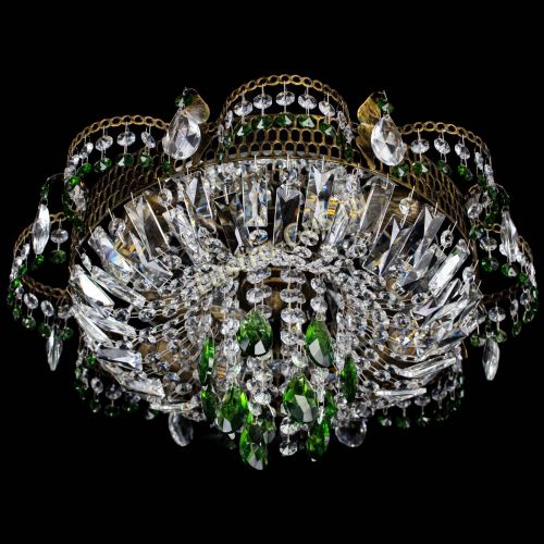 Люстра Камея №4 под бронзу зеленая в Подольске Гусь Хрустальный