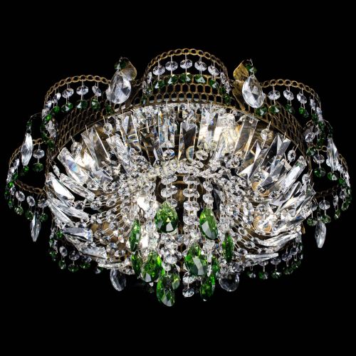 Люстра Камея №4 под бронзу зеленая в Подольске Гусь Хрустальный