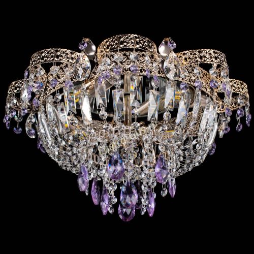 Люстра Камея Флора №4 фиолетовая в Подольске Гусь Хрустальный