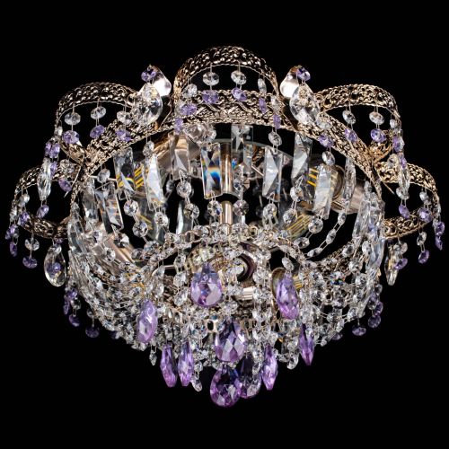 Люстра Камея Флора №4 фиолетовая в Подольске Гусь Хрустальный