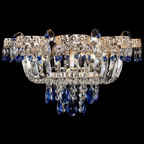 Люстра Камея Флора №4 синяя в Подольске Гусь Хрустальный