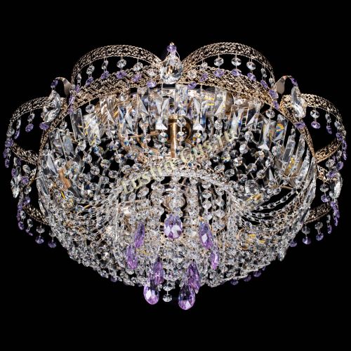 Люстра Камея Флора Журавлик №6 фиолетовая в Подольске Гусь Хрустальный