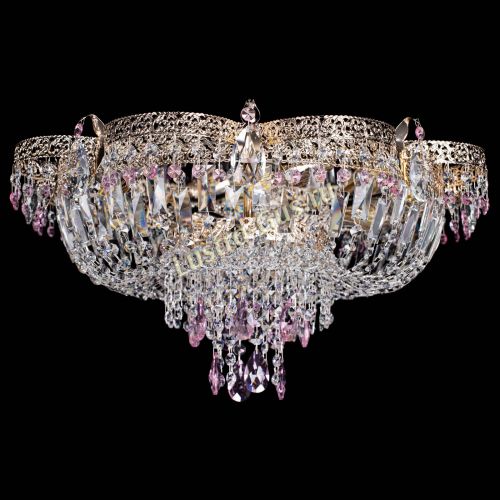 Люстра Камея Флора Журавлик №6 розовая в Подольске Гусь Хрустальный