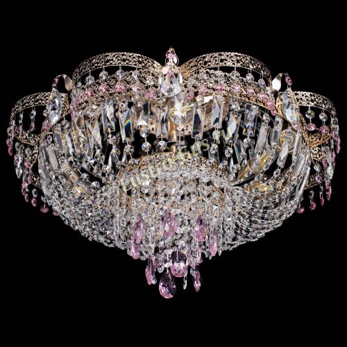 Люстра Камея Флора Журавлик №6 розовая в Подольске Гусь Хрустальный