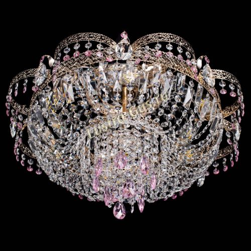 Люстра Камея Флора Журавлик №6 розовая в Подольске Гусь Хрустальный