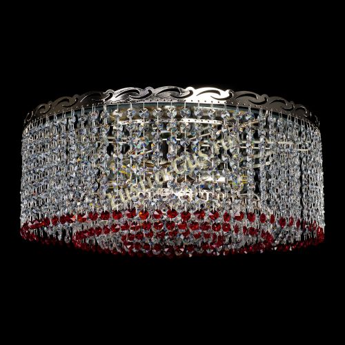 Люстра Капель оптикон №2 красная в Подольске Гусь Хрустальный