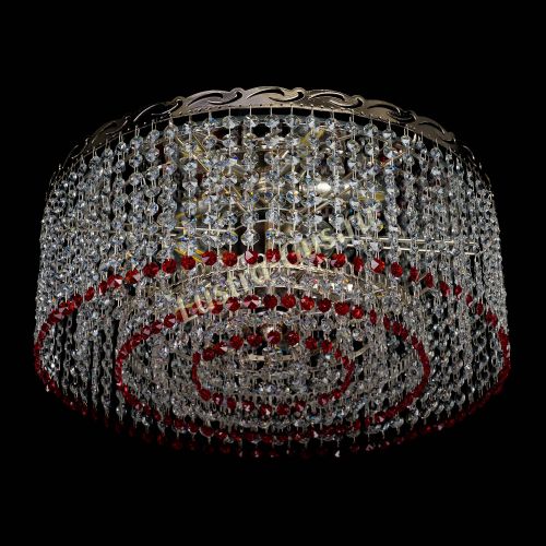 Люстра Капель оптикон №2 красная в Подольске Гусь Хрустальный