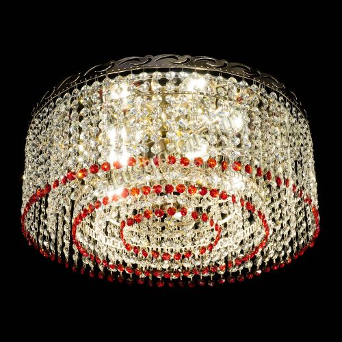 Люстра Капель оптикон №2 красная в Подольске Гусь Хрустальный