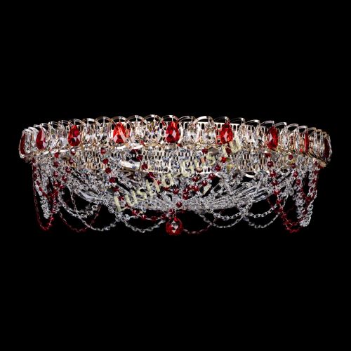Люстра Каскад Ажур 700 мм красный в Подольске Гусь Хрустальный