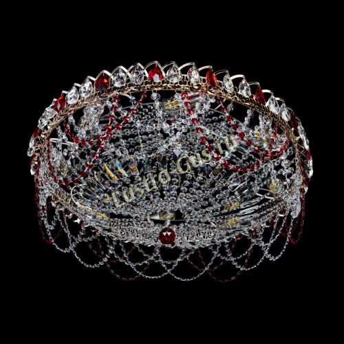 Люстра Каскад Ажур 700 мм красный в Подольске Гусь Хрустальный