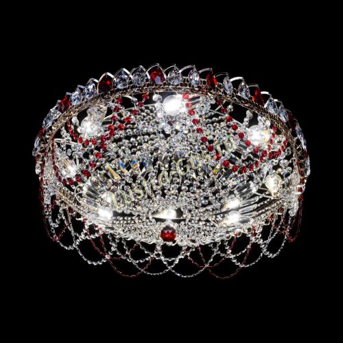 Люстра Каскад Ажур 700 мм красный в Подольске Гусь Хрустальный