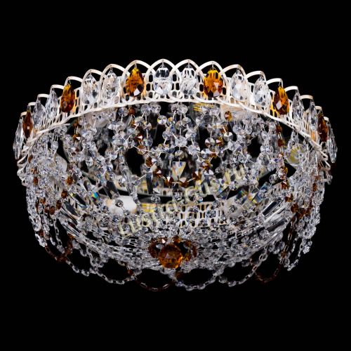 Люстра Каскад Ажур Чайная белая в Подольске Гусь Хрустальный