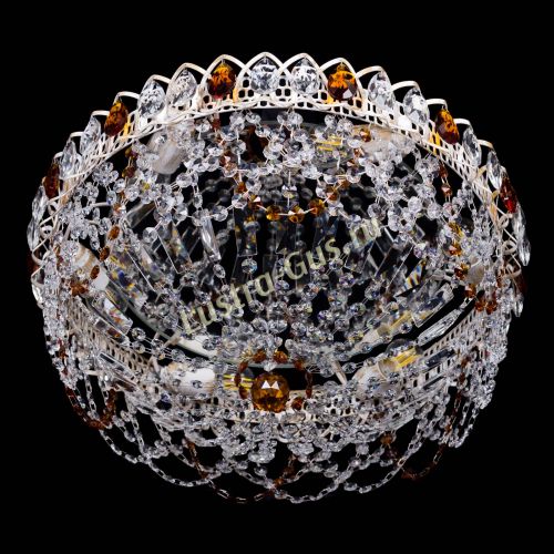 Люстра Каскад Ажур Чайная белая в Подольске Гусь Хрустальный